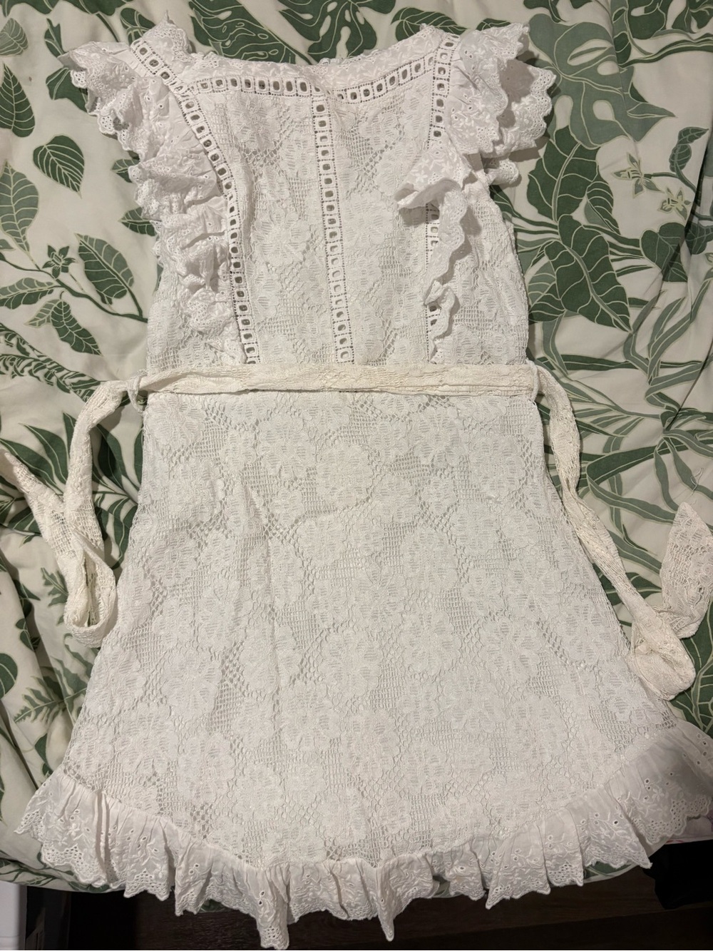 Selfie White Lace Ruffle Mini Sundress
